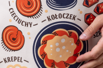 Karmelowy fortuch „Warza ino maszkety”