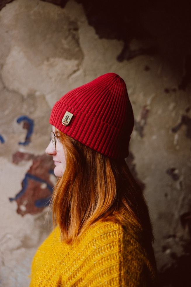 Mycka ze przypinkom emaliowanom Ślonsk - czerwono