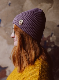 Mycka ze przypinkom emaliowanom Ślonsk - fioletowo