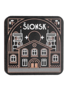 Podkładka korkowo pod kubek ŚLONSK ŁOBROZEK - kontury