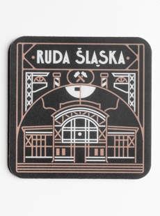 Podkładka korkowo pod kubek RUDA ŚLĄSKA ŁOBROZEK - kontury