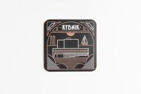 Podkładka korkowo pod kubek RYBNIK ŁOBROZEK - kontury