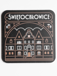 Podkładka korkowo pod kubek ŚWIĘTOCHŁOWICE ŁOBROZEK - kontury