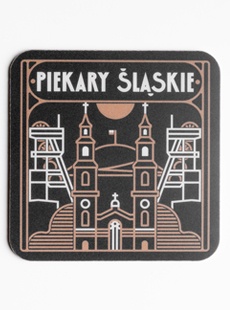 Podkładka korkowo pod kubek PIEKARY ŚLĄSKIE ŁOBROZEK - kontury
