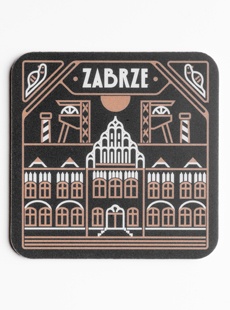 Podkładka korkowo pod kubek ZABRZE ŁOBROZEK - kontury