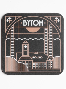 Podkładka korkowo pod kubek BYTOM ŁOBROZEK - kontury