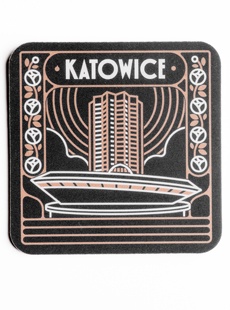 Podkładka korkowo pod kubek KATOWICE ŁOBROZEK - kontury